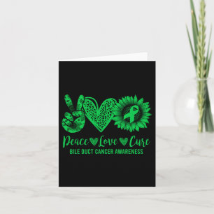 Peace Love Cure Sunflower Bile Duct Cancer Awarene Card