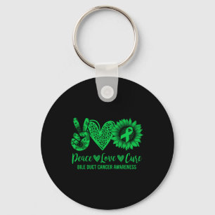 Peace Love Cure Sunflower Bile Duct Cancer Awarene Key Ring