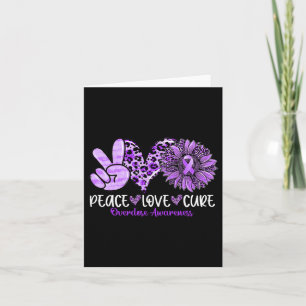 Peace Love Cure Sunflower Leopard Overdose Awarene Card