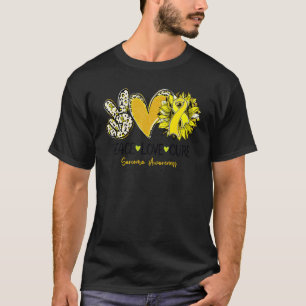 Peace Love Cure Sunflower Leopard Sarcoma Awarenes T-Shirt