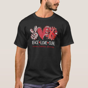 Peace Love Cure Sunflower Red Ribbon Pulmonary Emb T-Shirt