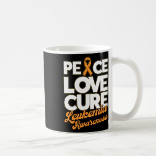 Peace Love Cure Support Leukaemia Awareness Ribbon Coffee Mug