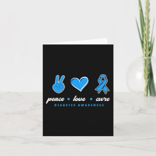 Peace Love Cure T1D Warrior Type One Diabetes Awar Card
