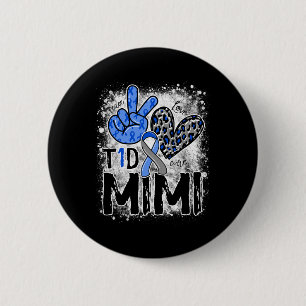 Peace Love Cure Type 1 Diabetes Awareness T1D Mimi 6 Cm Round Badge