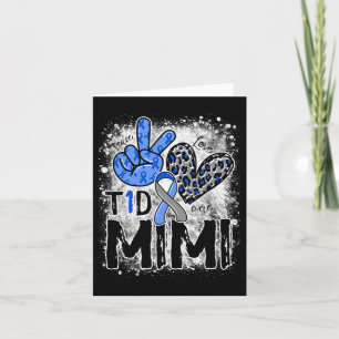 Peace Love Cure Type 1 Diabetes Awareness T1d Mimi Card