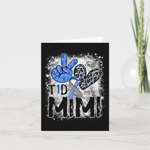 Peace Love Cure Type 1 Diabetes Awareness T1D Mimi Card