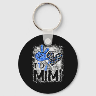 Peace Love Cure Type 1 Diabetes Awareness T1D Mimi Key Ring