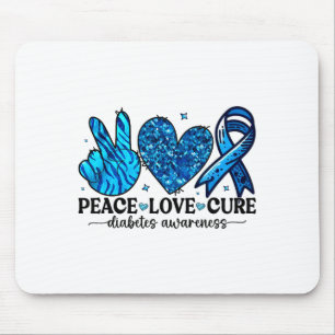 Peace Love Cure Type 1 Diabetes Awareness T1d Ribb Mouse Pad