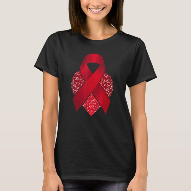 Peace Love Cure World Aids Day HIVAIDS Awareness M T-Shirt (Front)