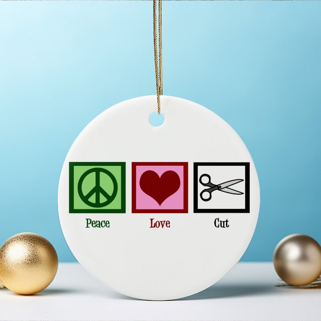 Peace Love Cut Ceramic Tree Decoration (Creator Uploaded)