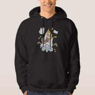 Peace Love Cute Ghost Retro Groovy Halloween For M Hoodie