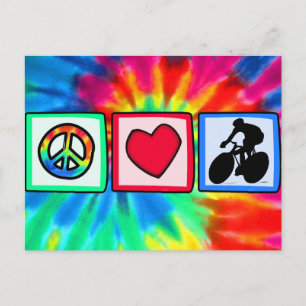Peace, Love, Cycling Postcard