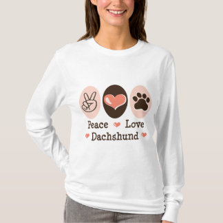 Peace Love Dachshund Hoodie T-Shirt