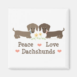 Peace Love Dachshunds Magnet