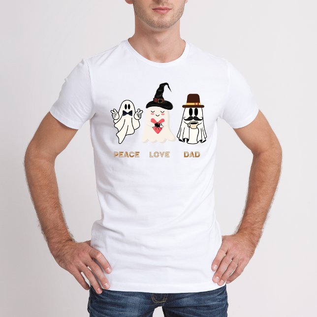 Peace Love Dad Funny Halloween T-Shirt (Peace Love Dad Funny Halloween T-Shirt)