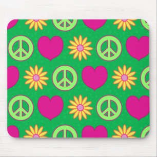 Peace Love Daisies Mouse Pad