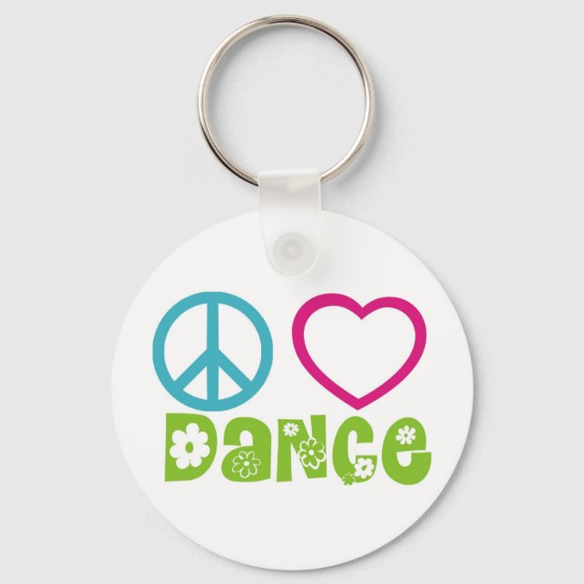 Peace Love Dance Key Ring (Front)