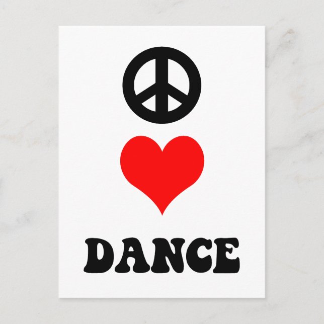 Peace Love Dance Postcard (Front)