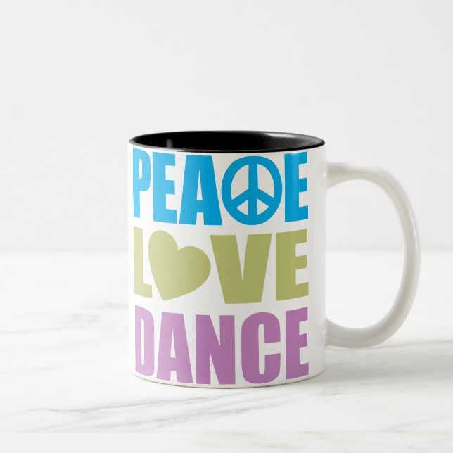 Peace Love Dance Two-Tone Coffee Mug (Right)