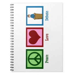 Peace Love Debate Spiral Notebook