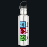 Peace Love Debate Team 710 Ml Water Bottle<br><div class="desc">A cool speech and debate team gift that features a speaker at a podium. A cute debater present.</div>