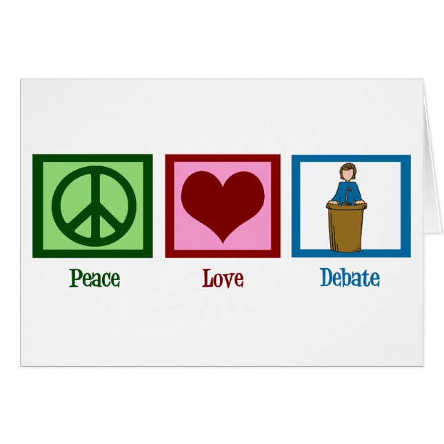 Peace Love Debate Team Card (Front Horizontal)