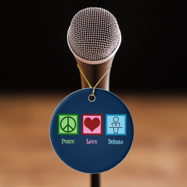 Peace Love Debate Team Ceramic Tree Decoration (Creator Uploaded)