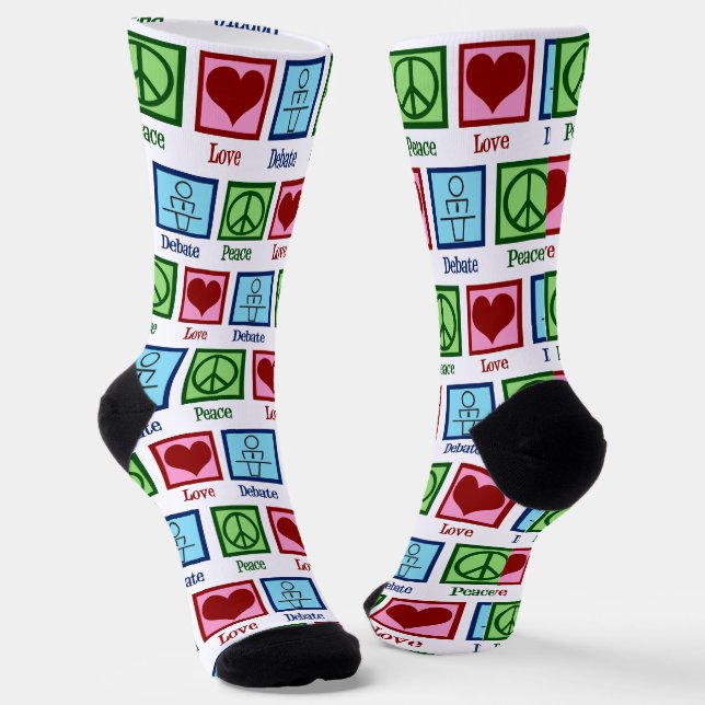 Peace Love Debate Team Socks (Angled)