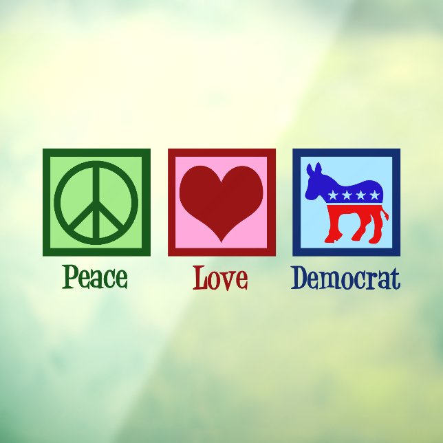 Peace Love Democrat Donkey Cute Blue (Sheet 3)