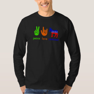 Peace Love Democrat Donkey Midterm Election Polit T-Shirt