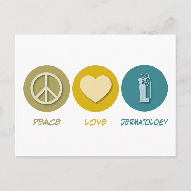 Peace Love Dermatology Postcard (Front)
