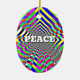 PEACE LOVE Diamond art Ceramic Tree Decoration