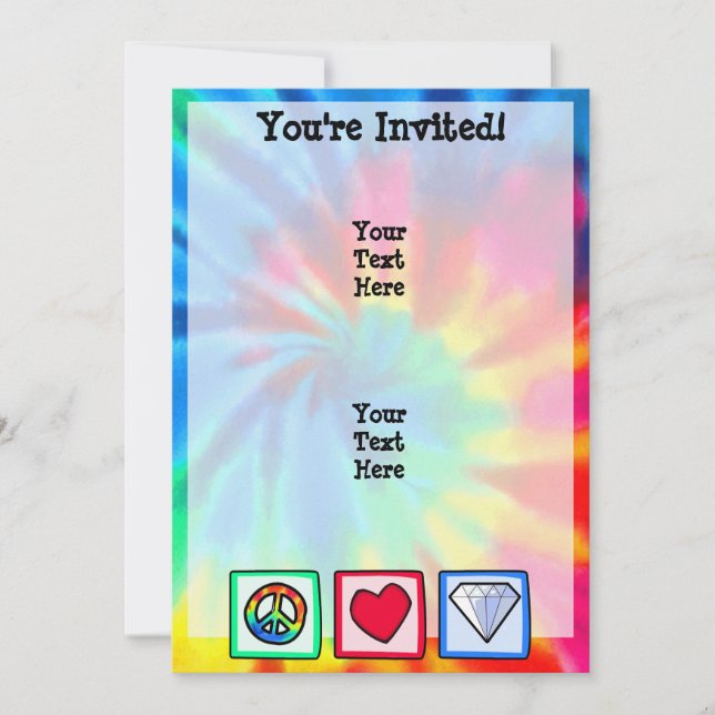 Peace, Love, Diamonds Invitation (Front)