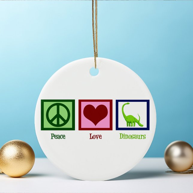 Peace Love Dinosaurs Ceramic Tree Decoration (Creator Uploaded)