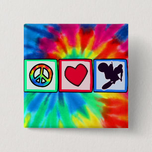 Peace, Love, Dirt Bike 15 Cm Square Badge