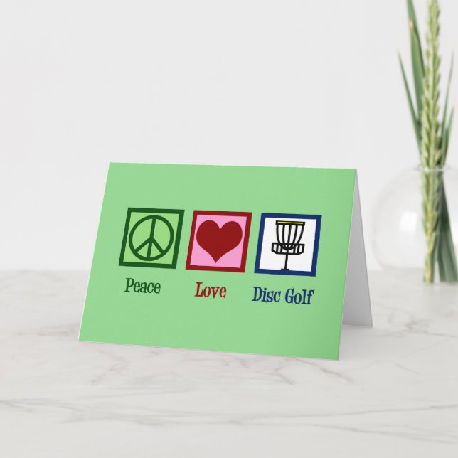 Peace Love Disc Golf Holiday Card (Front)