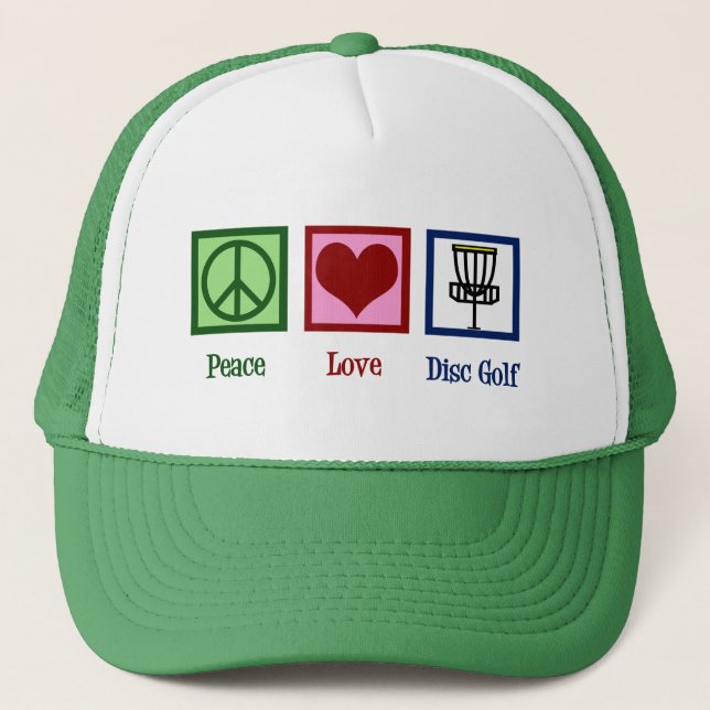 Peace Love Disc Golf Trucker Hat (Front)