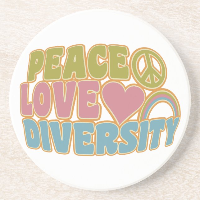 PEACE LOVE DIVERSITY coaster (Front)
