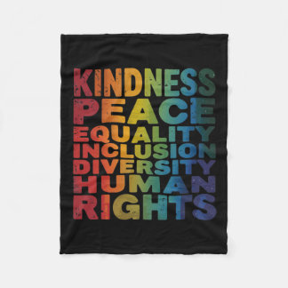 Peace Love Diversity Inclusion Equality Black Hist Fleece Blanket