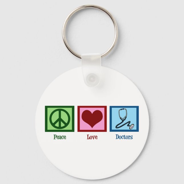Peace Love Doctors Key Ring (Front)