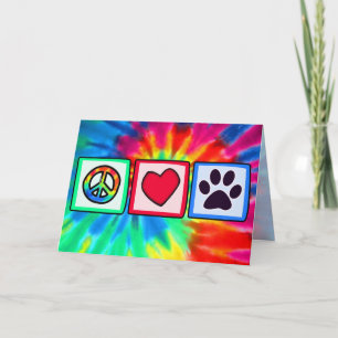 Peace, Love, Dog; Pawprint Card