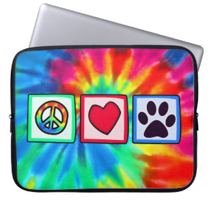 Peace, Love, Dog; Pawprint Laptop Sleeve