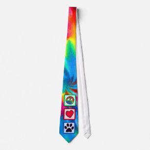 Peace, Love, Dog; Pawprint Tie