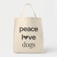 Peace Love Dogs | Black Dog Lover Modern Graphic