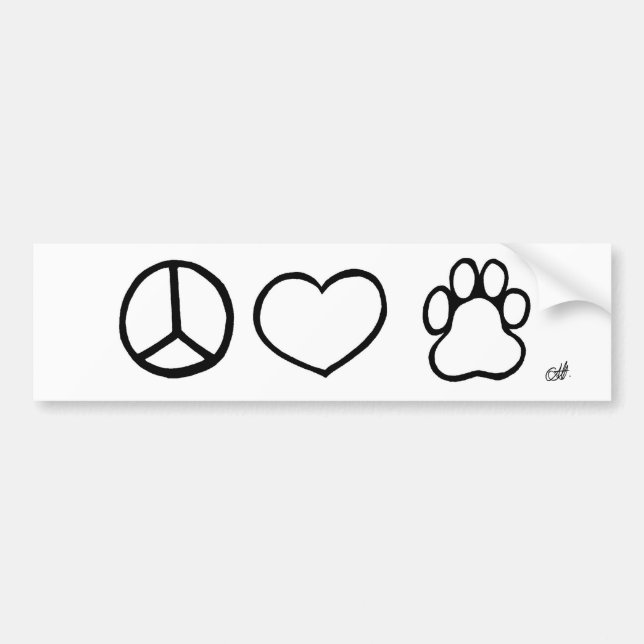 Peace, Love, Dogs Bumper Sticker (Front)