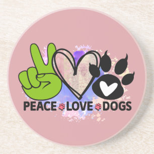 Peace Love Dogs Coaster – Boho Pet Lover Gift
