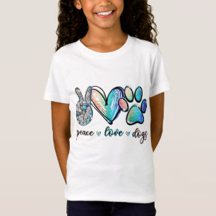 Peace Love Dogs Funny Paw Dog Lover Puppy T-Shirt