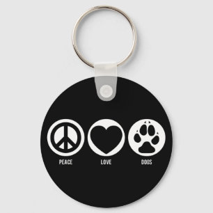 Peace Love Dogs Keychain