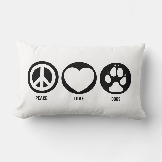 Peace Love Dogs Lumbar Cushion (Front)