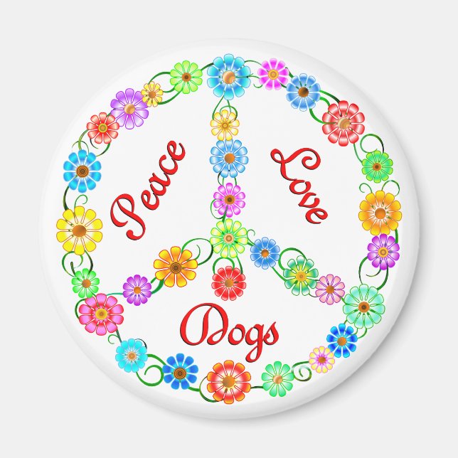 Peace Love Dogs Magnet (Front)